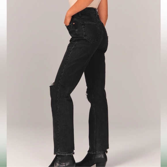 NWT ABERCROMBIE 90s STRAIGHT ULTRA HIGH RISE JEANS - Picture 5 of 10